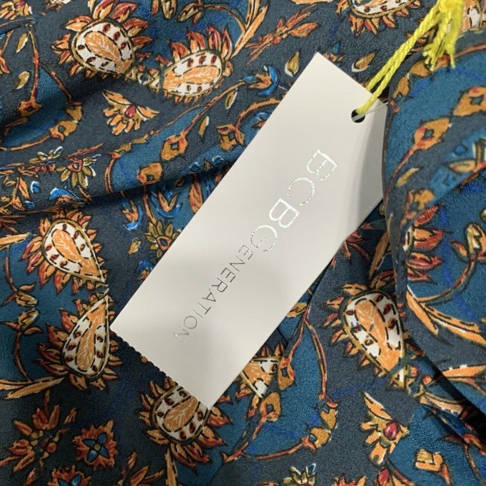 BCBGeneration Blue and Gold Patterned Blouse - image 5